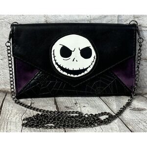 Nightmare Before Christmas Jack Purse Purple Black Clutch w/ Chain